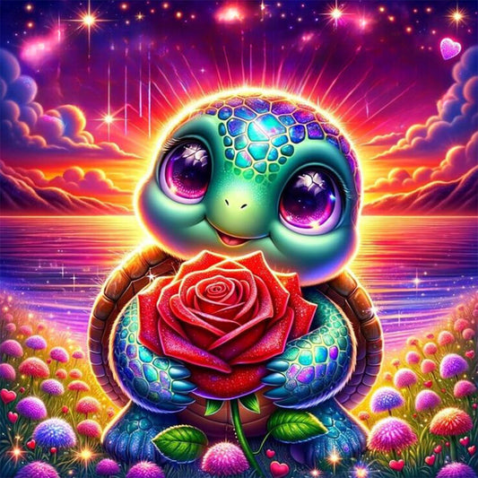 Rose Turtle - Full Round Drill Diamond Painting 30*30CM