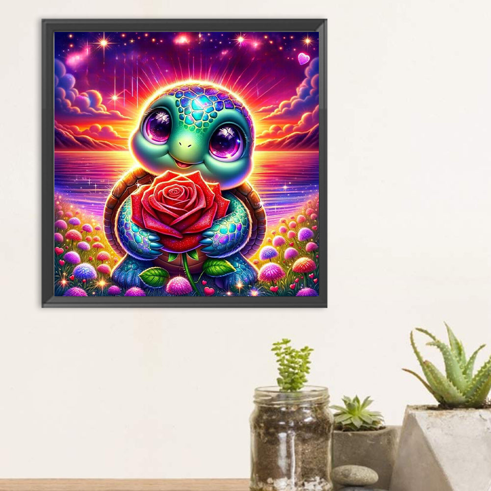 Rose Turtle - Full Round Drill Diamond Painting 30*30CM