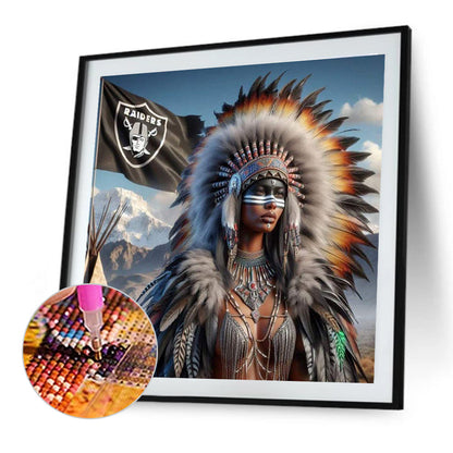 Indians - Full Round Drill Diamond Painting 40*40CM