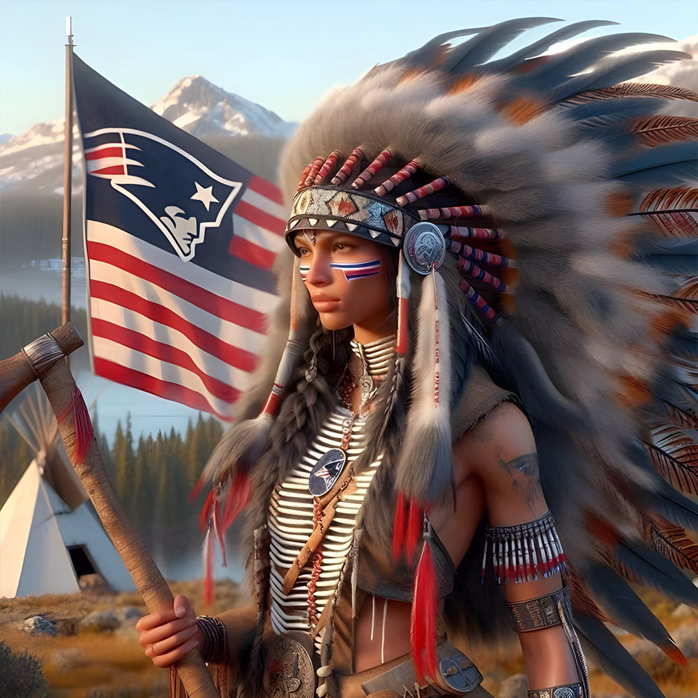 Indians - Full Round Drill Diamond Painting 40*40CM