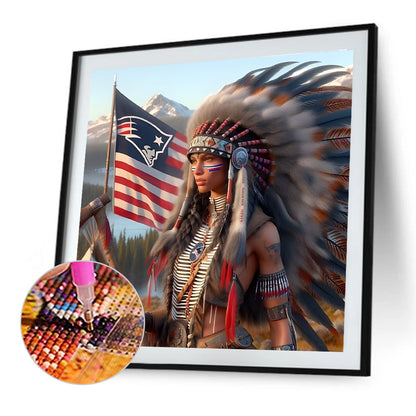 Indians - Full Round Drill Diamond Painting 40*40CM