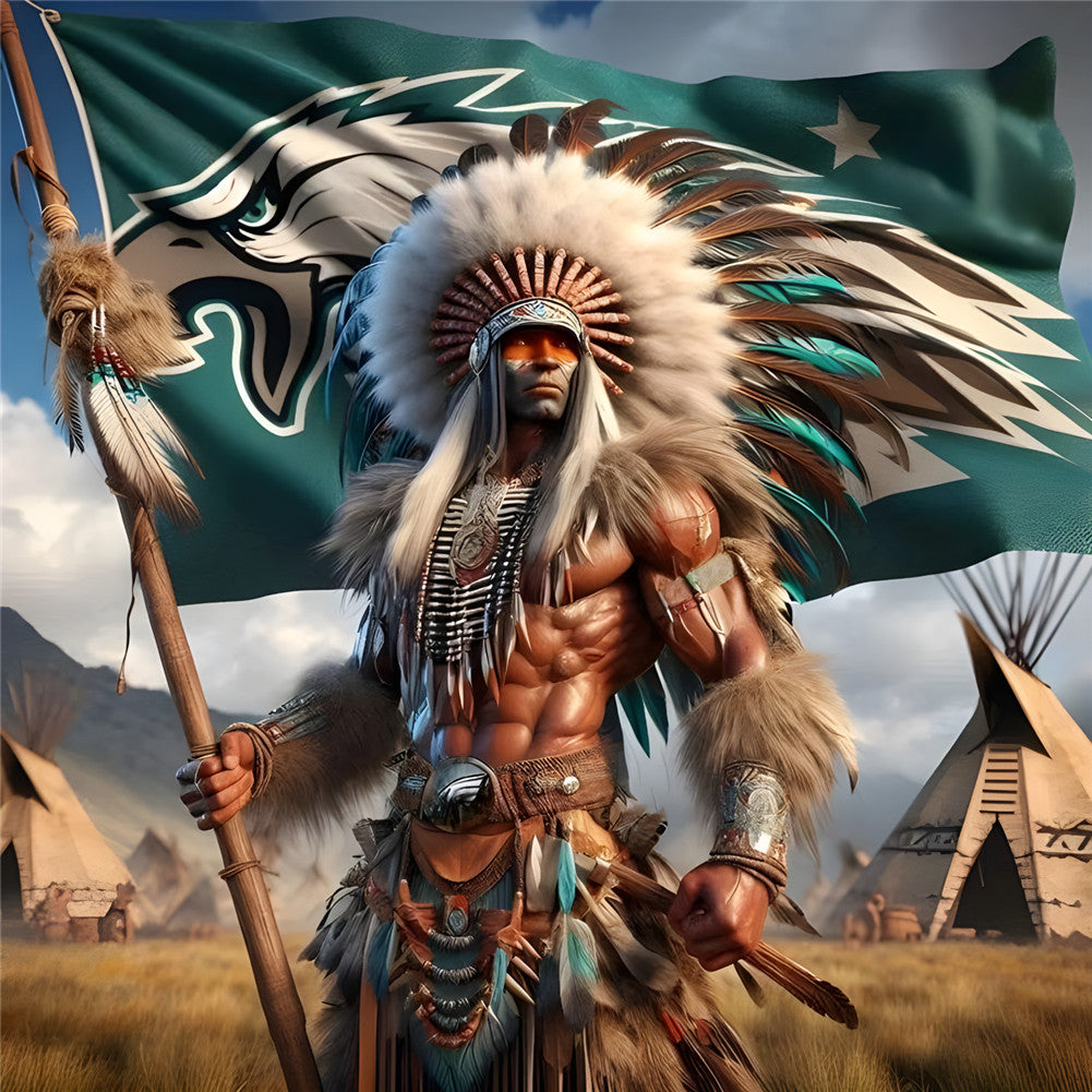 Indians - Full Round Drill Diamond Painting 40*40CM