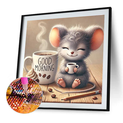 Good Morning Mouse - Full Round Drill Diamond Painting 40*40CM