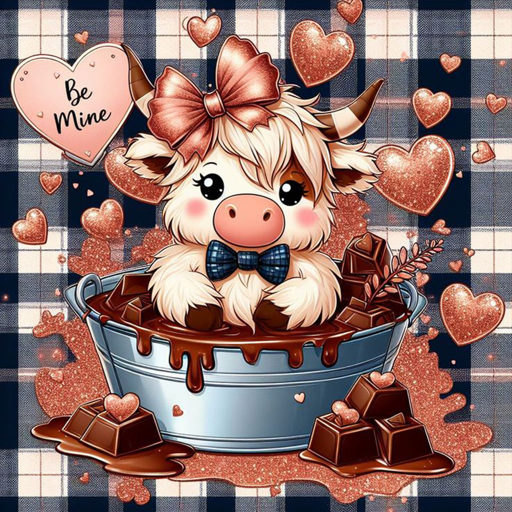 Hot Chocolate Yak - Full Round Drill Diamond Painting 40*40CM