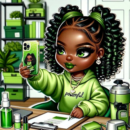Dark Girl - Full Round Drill Diamond Painting 40*40CM