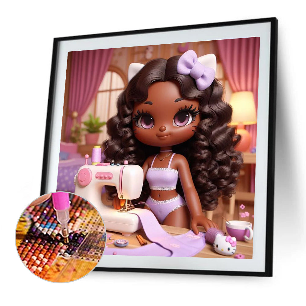 Dark Girl - Full Round Drill Diamond Painting 40*40CM