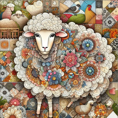 Sheep - Full Round Drill Diamond Painting 40*40CM