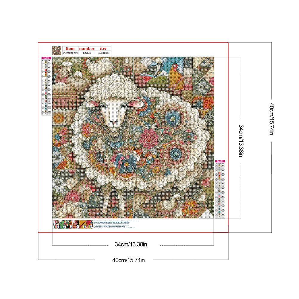 Sheep - Full Round Drill Diamond Painting 40*40CM