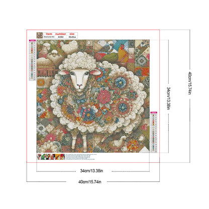 Sheep - Full Round Drill Diamond Painting 40*40CM
