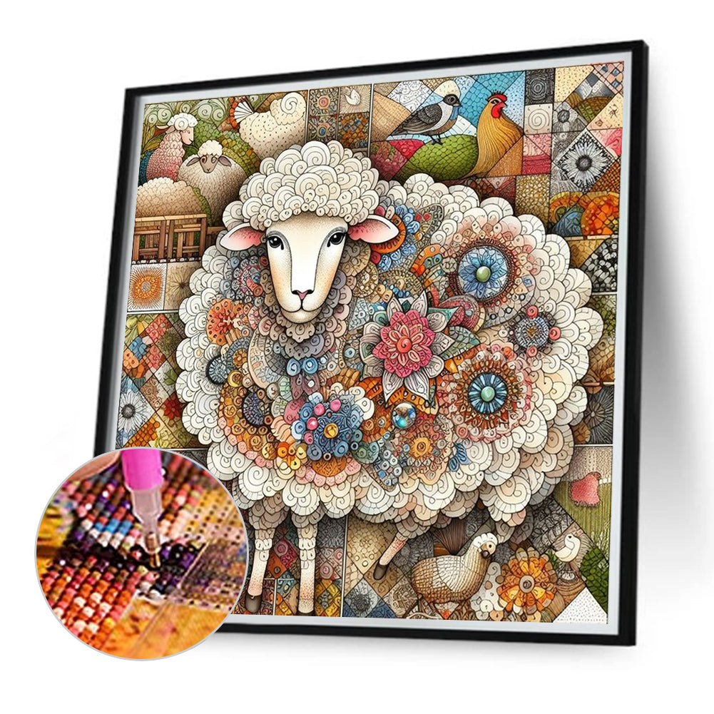 Sheep - Full Round Drill Diamond Painting 40*40CM