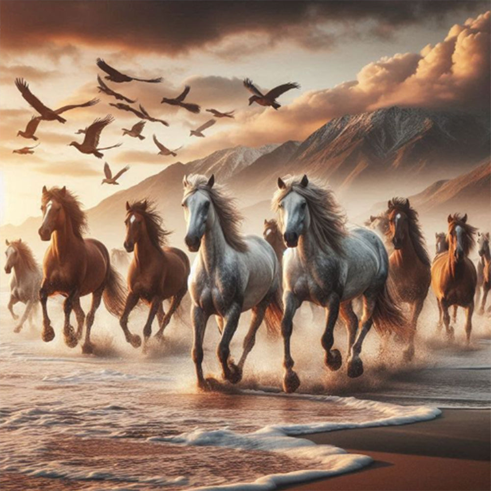 Running Horse - Full Round Drill Diamond Painting 50*50CM