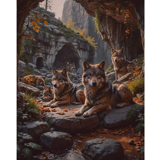 Wolf - Full Round Drill Diamond Painting 40*50CM