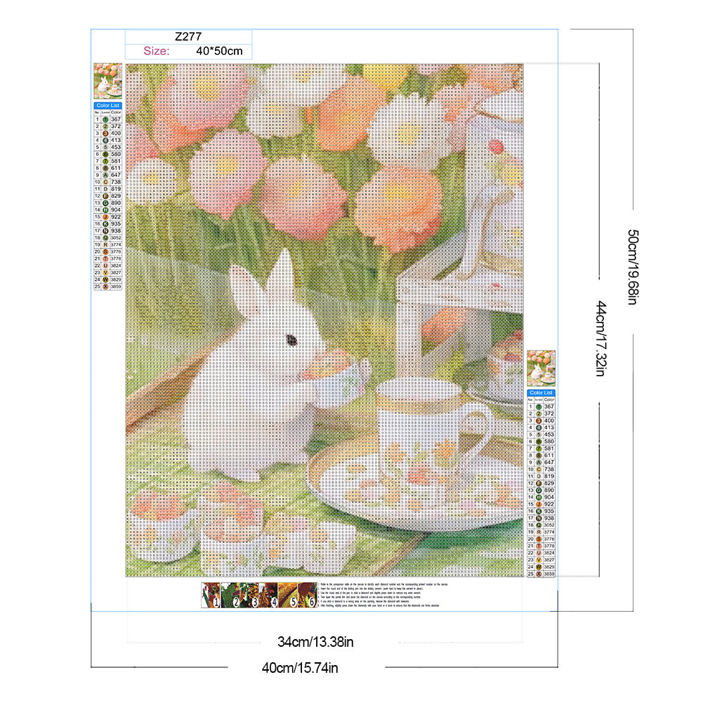 Rabbit - Full Round Drill Diamond Painting 40*50CM