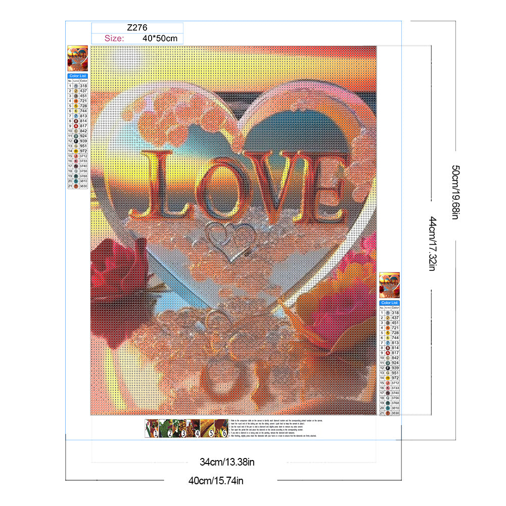 Romantic Love - Full Round Drill Diamond Painting 40*50CM