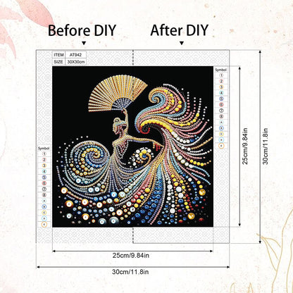 Elegant Dancing Woman - Special Shaped Drill Diamond Painting 30*30CM