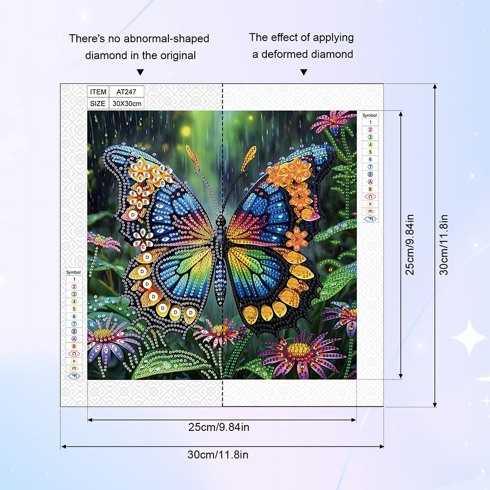 Butterfly - Special Shaped Drill Diamond Painting 30*30CM