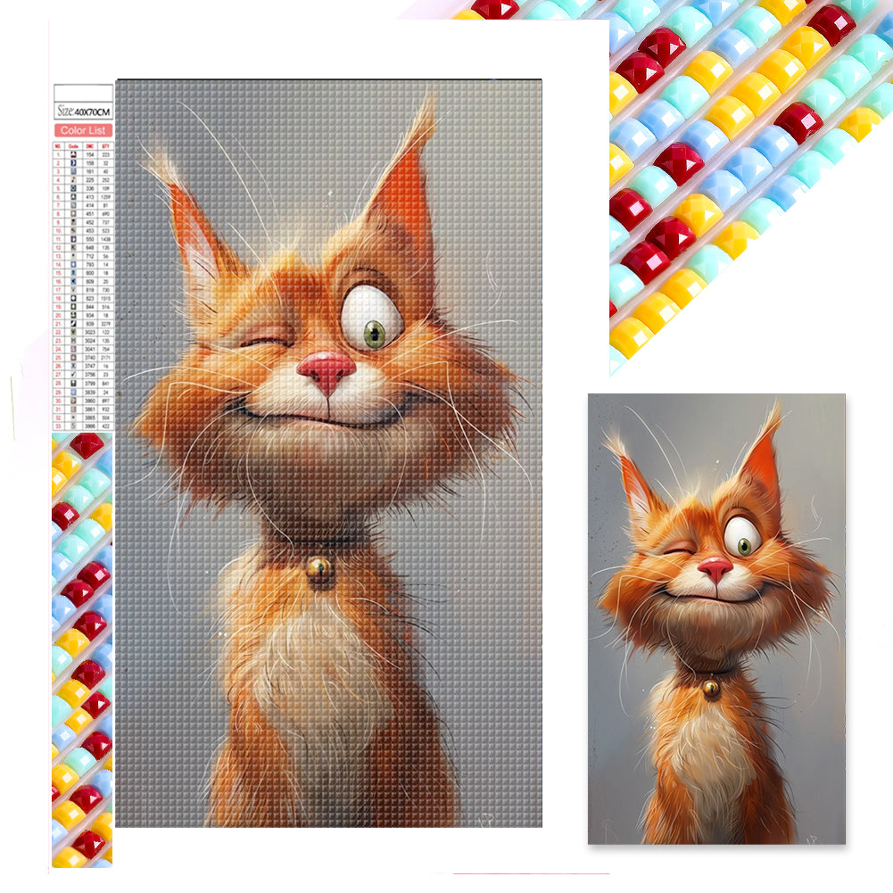 Blinking Cat - Full Square Drill Diamond Painting 40*70CM