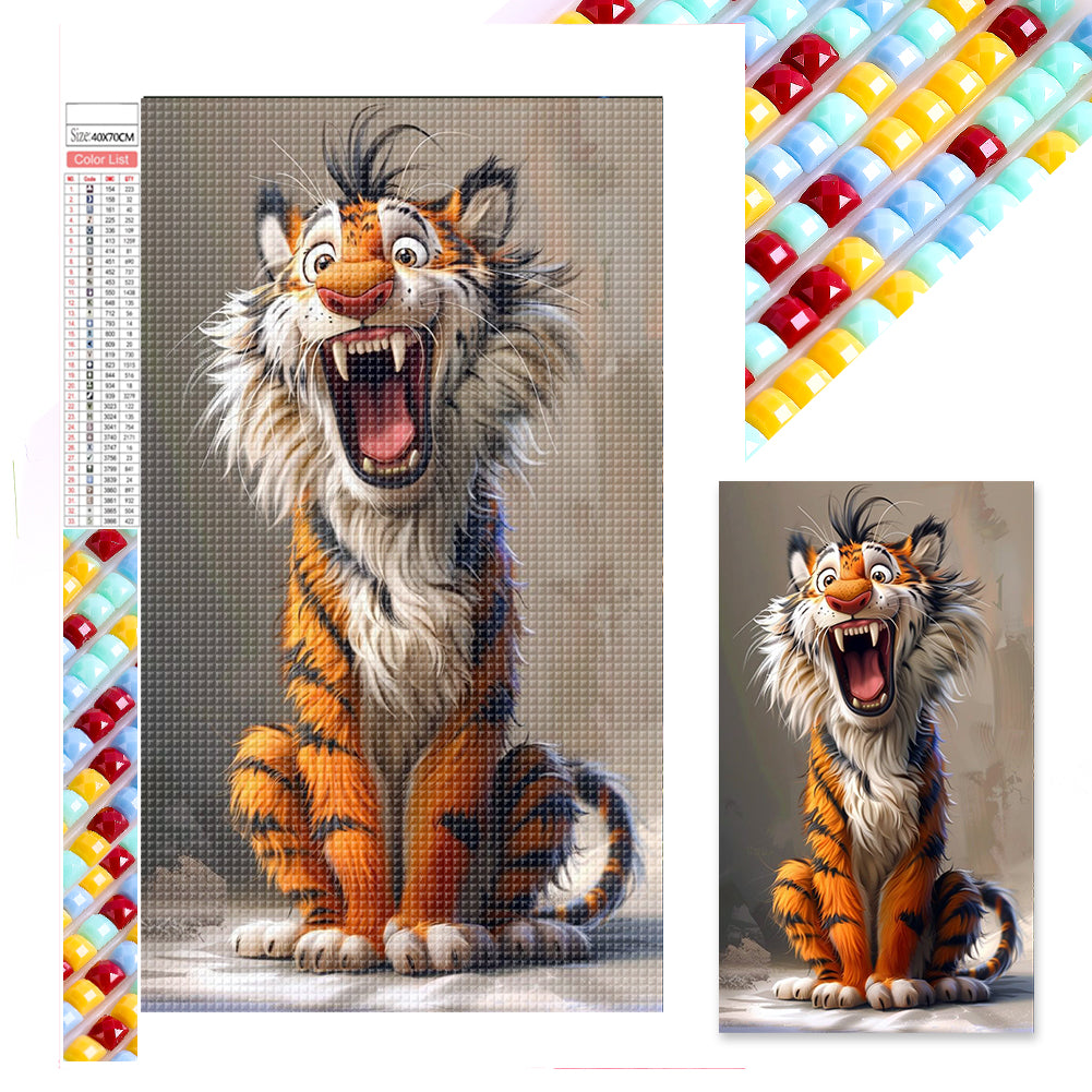 Yawning Tiger - Full Square Drill Diamond Painting 40*70CM