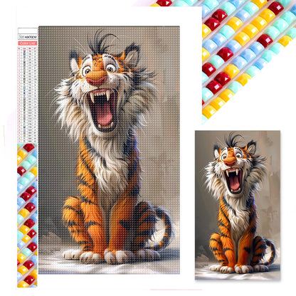 Yawning Tiger - Full Square Drill Diamond Painting 40*70CM
