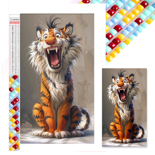 Yawning Tiger - Full Square Drill Diamond Painting 40*70CM