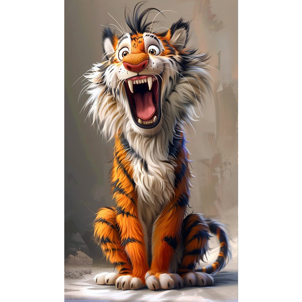 Yawning Tiger - Full Square Drill Diamond Painting 40*70CM