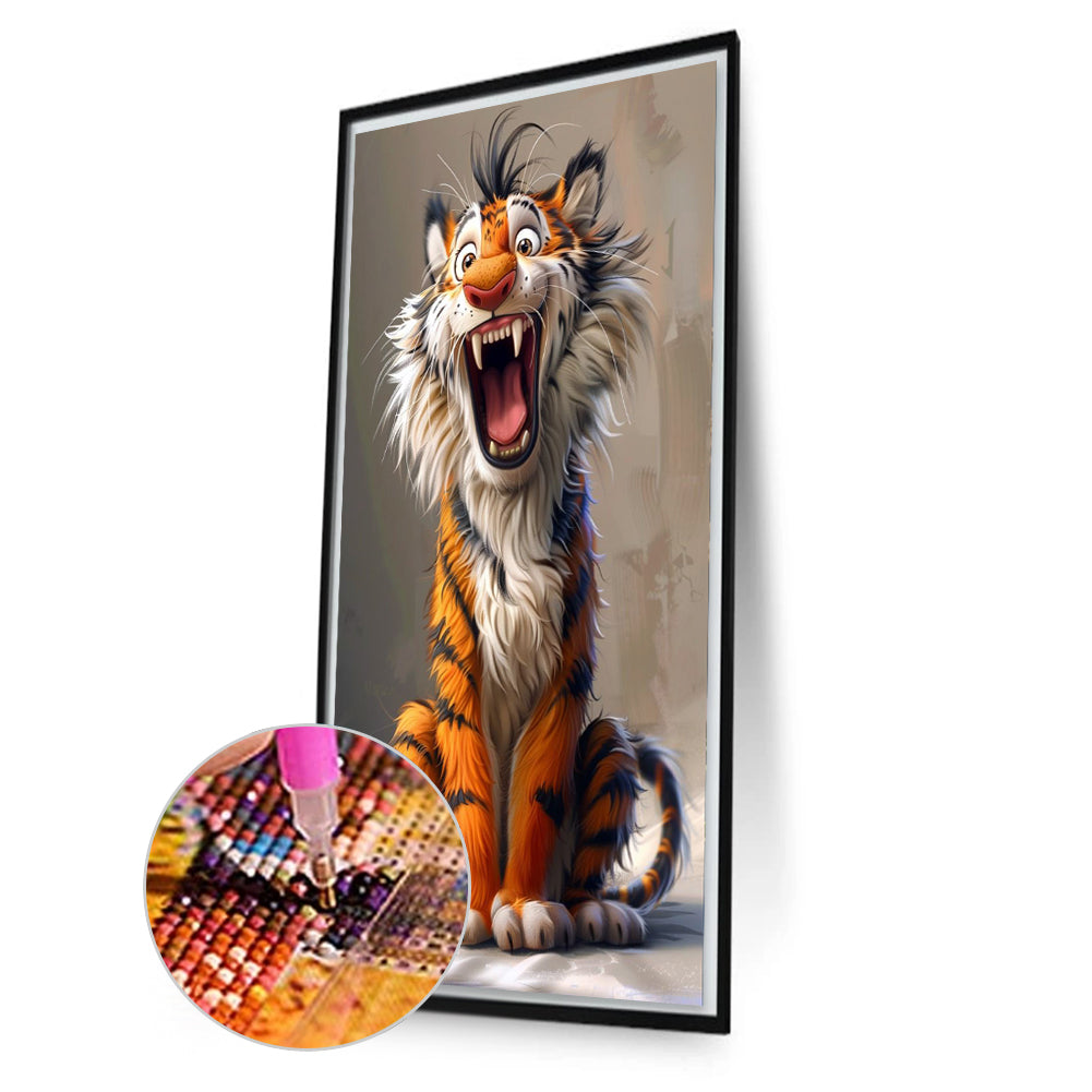 Yawning Tiger - Full Square Drill Diamond Painting 40*70CM