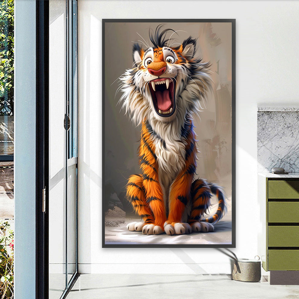 Yawning Tiger - Full Square Drill Diamond Painting 40*70CM