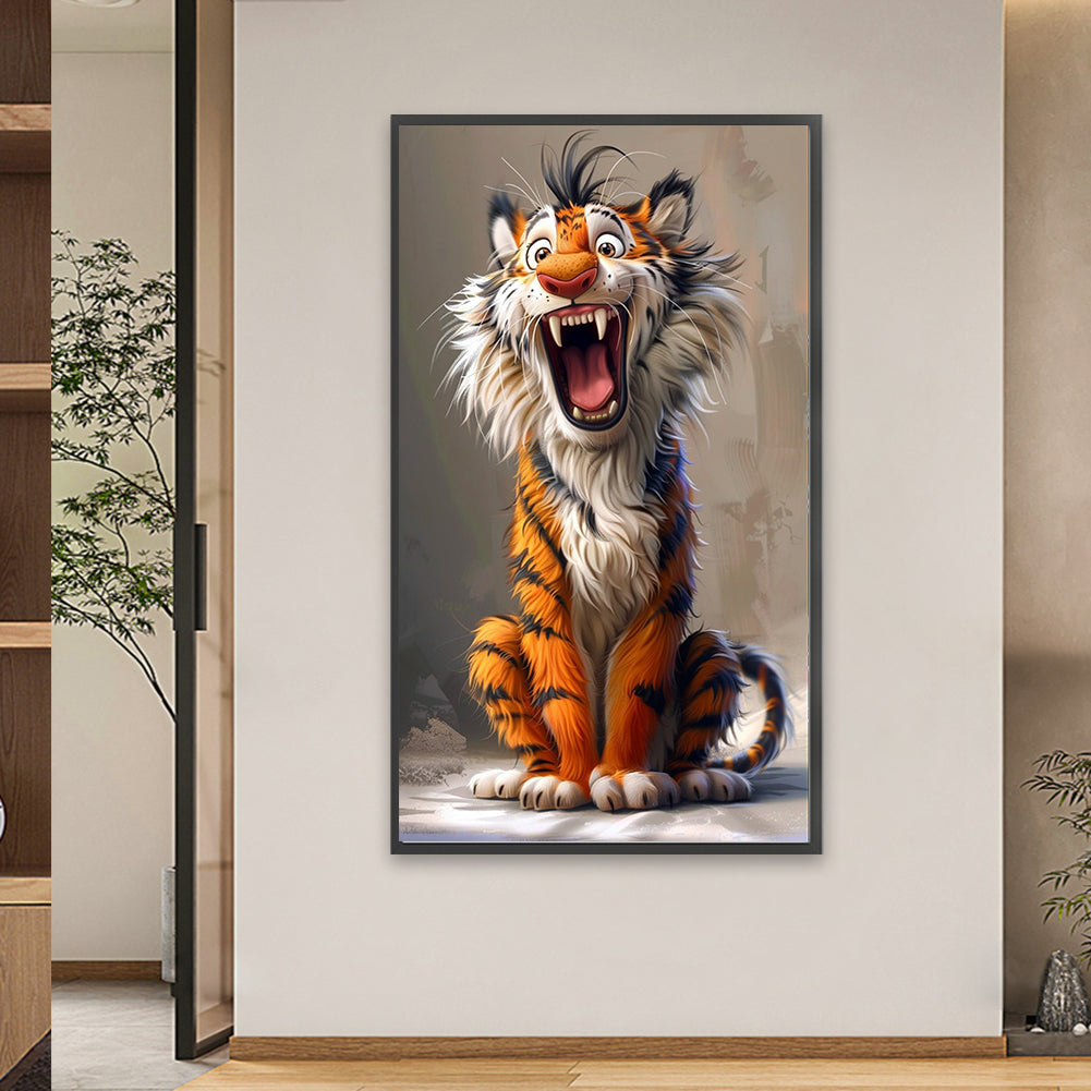 Yawning Tiger - Full Square Drill Diamond Painting 40*70CM