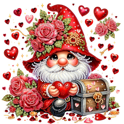Red Rose Gnome - Special Shaped Drill Diamond Painting 30*30CM