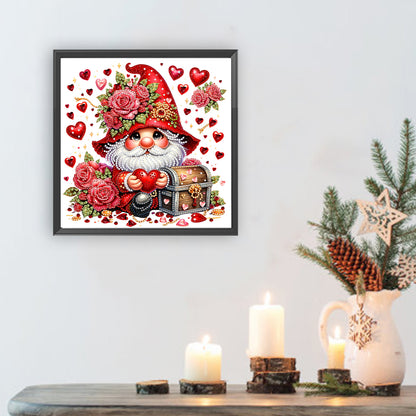 Red Rose Gnome - Special Shaped Drill Diamond Painting 30*30CM