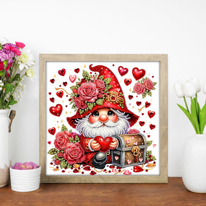 Red Rose Gnome - Special Shaped Drill Diamond Painting 30*30CM