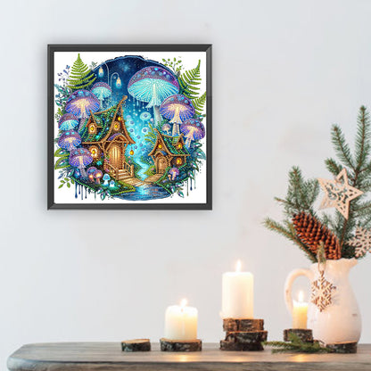 Mushroom House - Special Shaped Drill Diamond Painting 30*30CM