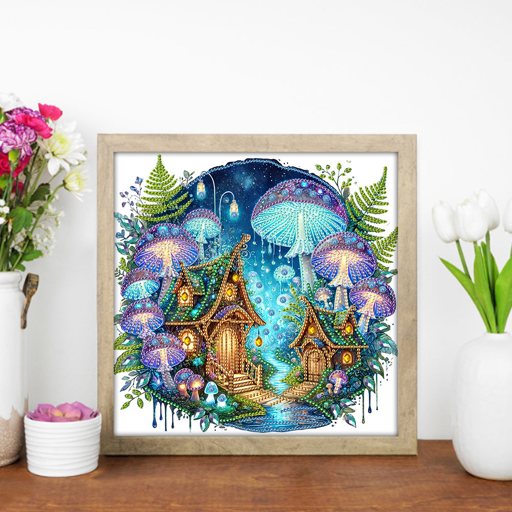 Mushroom House - Special Shaped Drill Diamond Painting 30*30CM