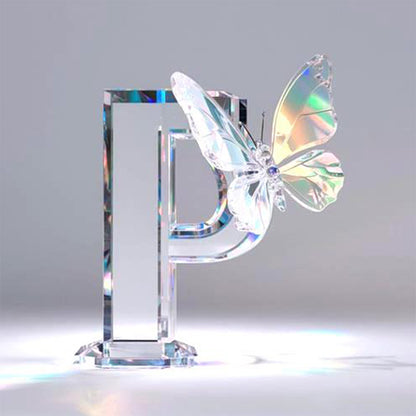 Crystal Butterfly Letter P - Full Round Drill Diamond Painting 30*30CM
