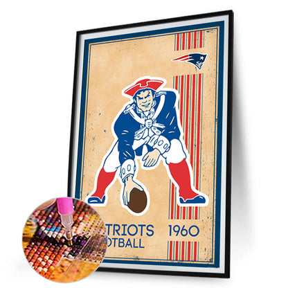 New England Patriots Olive - Full Round Drill Diamond Painting 30*45CM