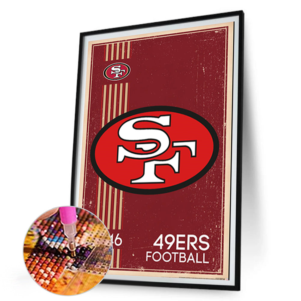 San Francisco 49Ers Olive - Full Round Drill Diamond Painting 30*45CM