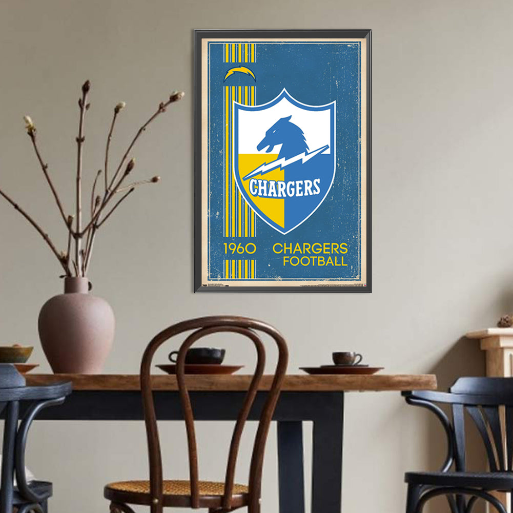 Los Angeles Chargers Olive - Full Round Drill Diamond Painting 30*45CM
