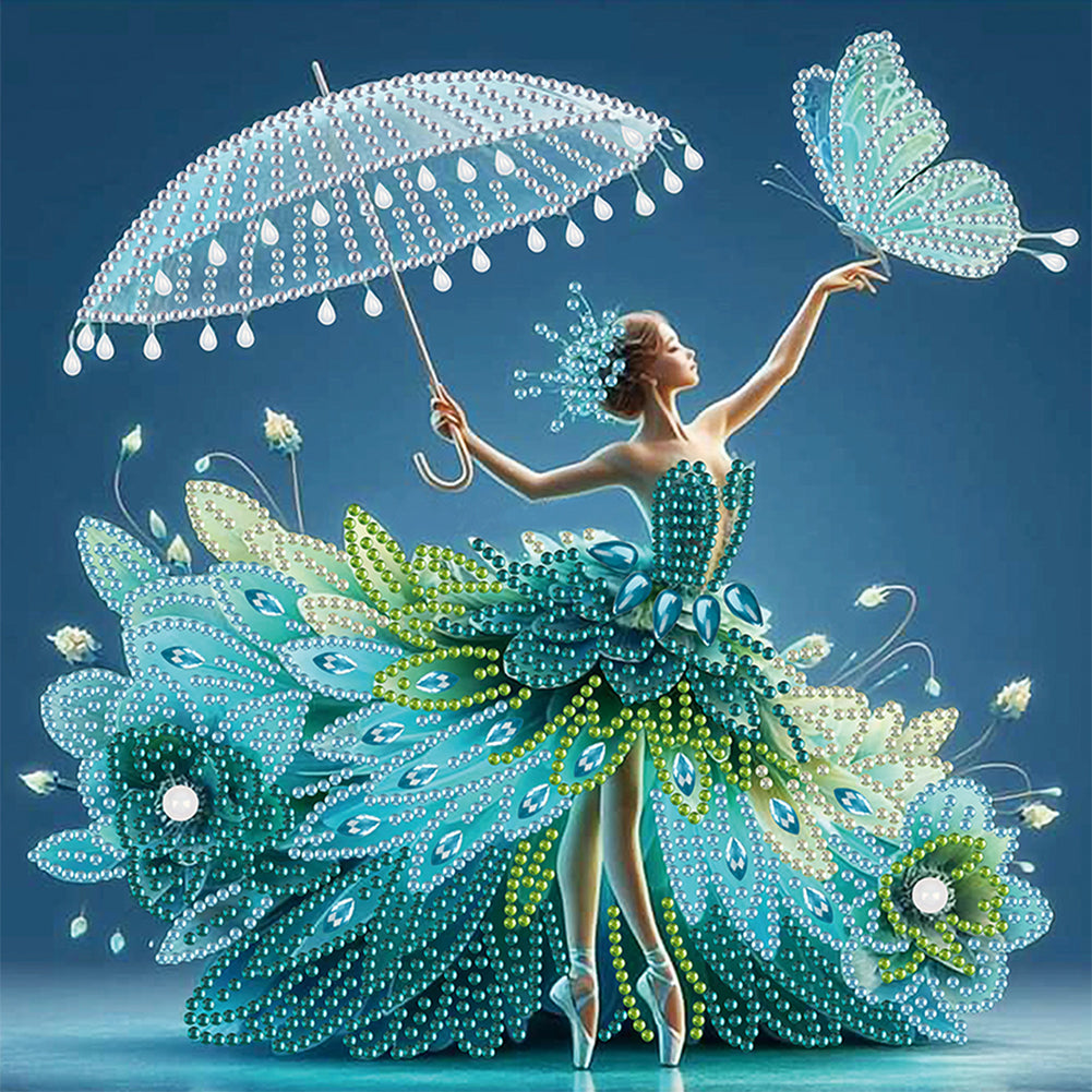 Woman With A Beautiful Skirt - Special Shaped Drill Diamond Painting 30*30CM