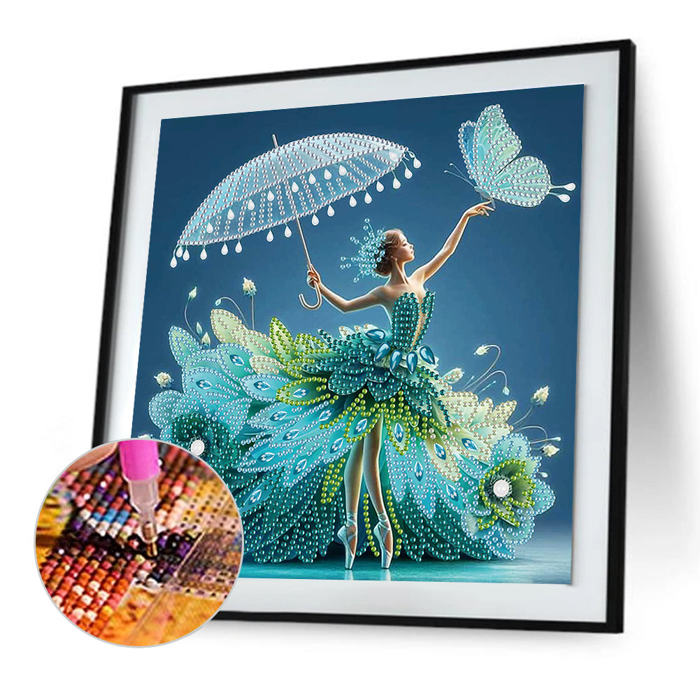 Woman With A Beautiful Skirt - Special Shaped Drill Diamond Painting 30*30CM