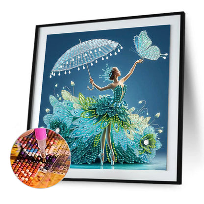 Woman With A Beautiful Skirt - Special Shaped Drill Diamond Painting 30*30CM