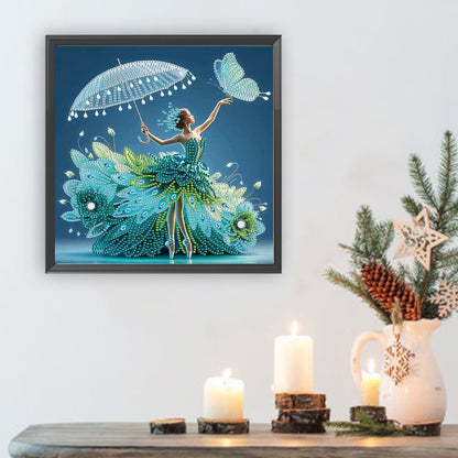 Woman With A Beautiful Skirt - Special Shaped Drill Diamond Painting 30*30CM