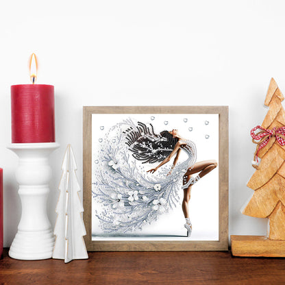 Woman With A Beautiful Skirt - Special Shaped Drill Diamond Painting 30*30CM
