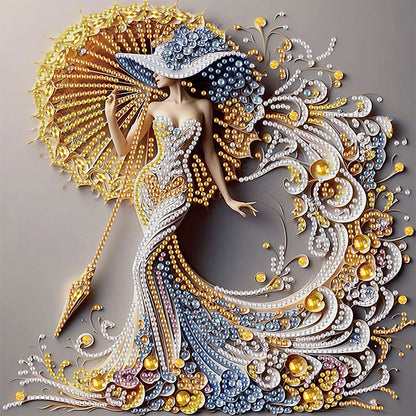 Woman With A Beautiful Skirt - Special Shaped Drill Diamond Painting 30*30CM