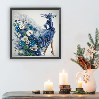Woman With A Beautiful Skirt - Special Shaped Drill Diamond Painting 30*30CM
