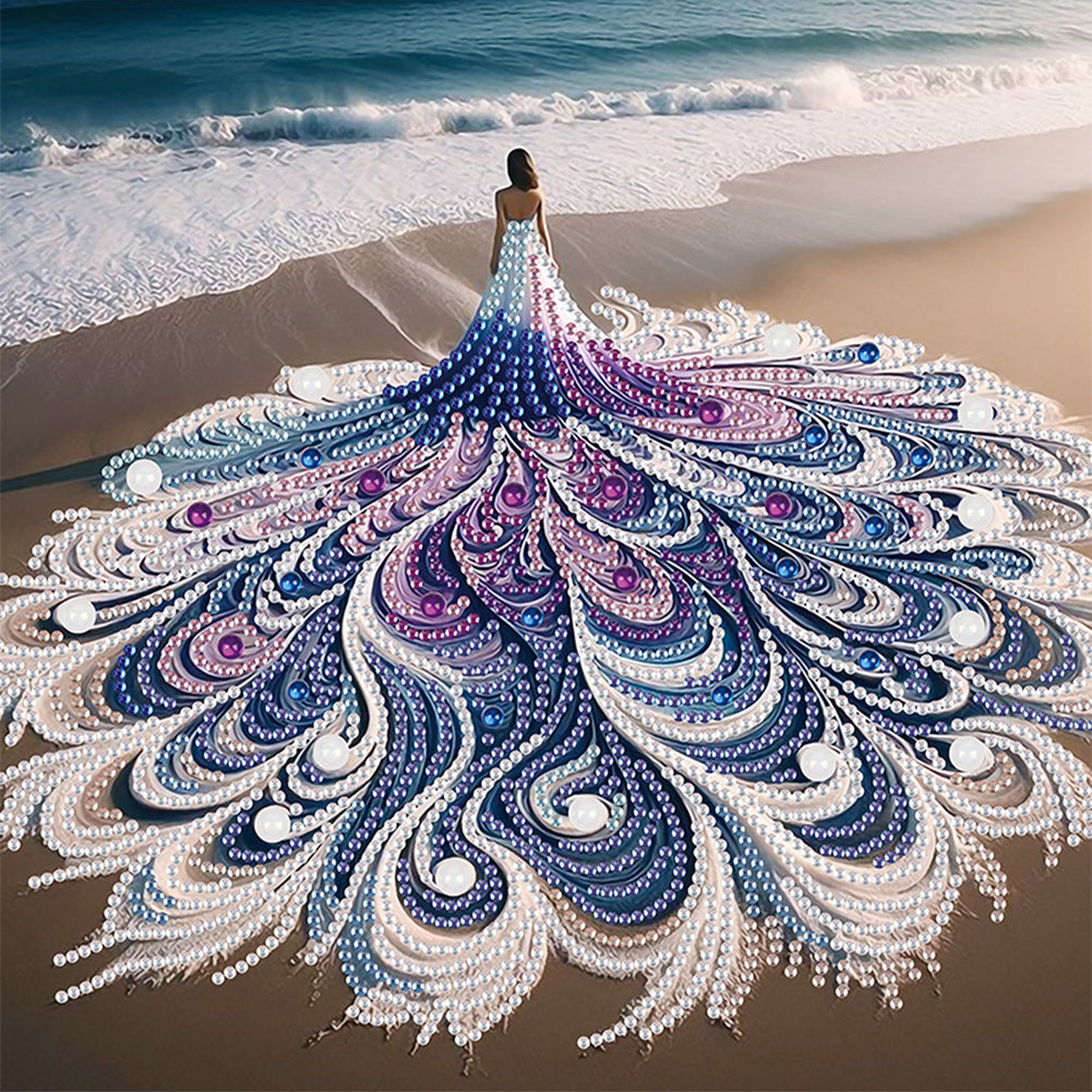 Woman With A Beautiful Skirt - Special Shaped Drill Diamond Painting 30*30CM