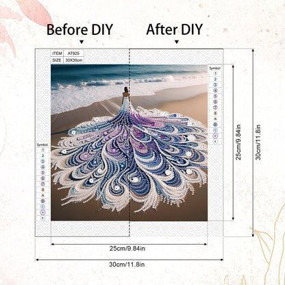 Woman With A Beautiful Skirt - Special Shaped Drill Diamond Painting 30*30CM