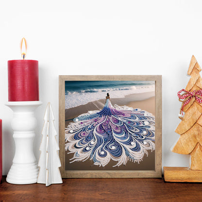 Woman With A Beautiful Skirt - Special Shaped Drill Diamond Painting 30*30CM