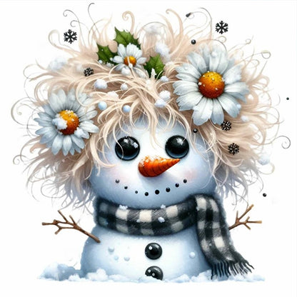 Winter Snowman - Full Round Drill Diamond Painting 30*30CM