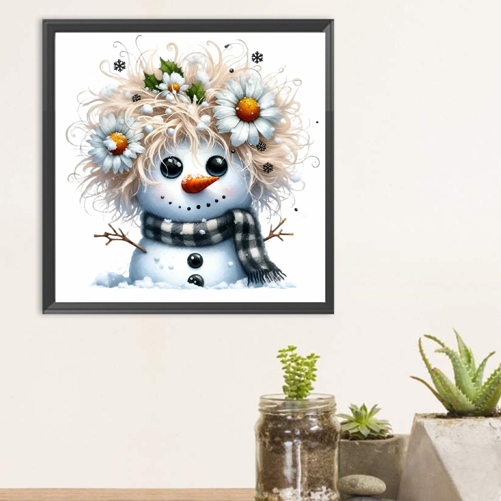 Winter Snowman - Full Round Drill Diamond Painting 30*30CM
