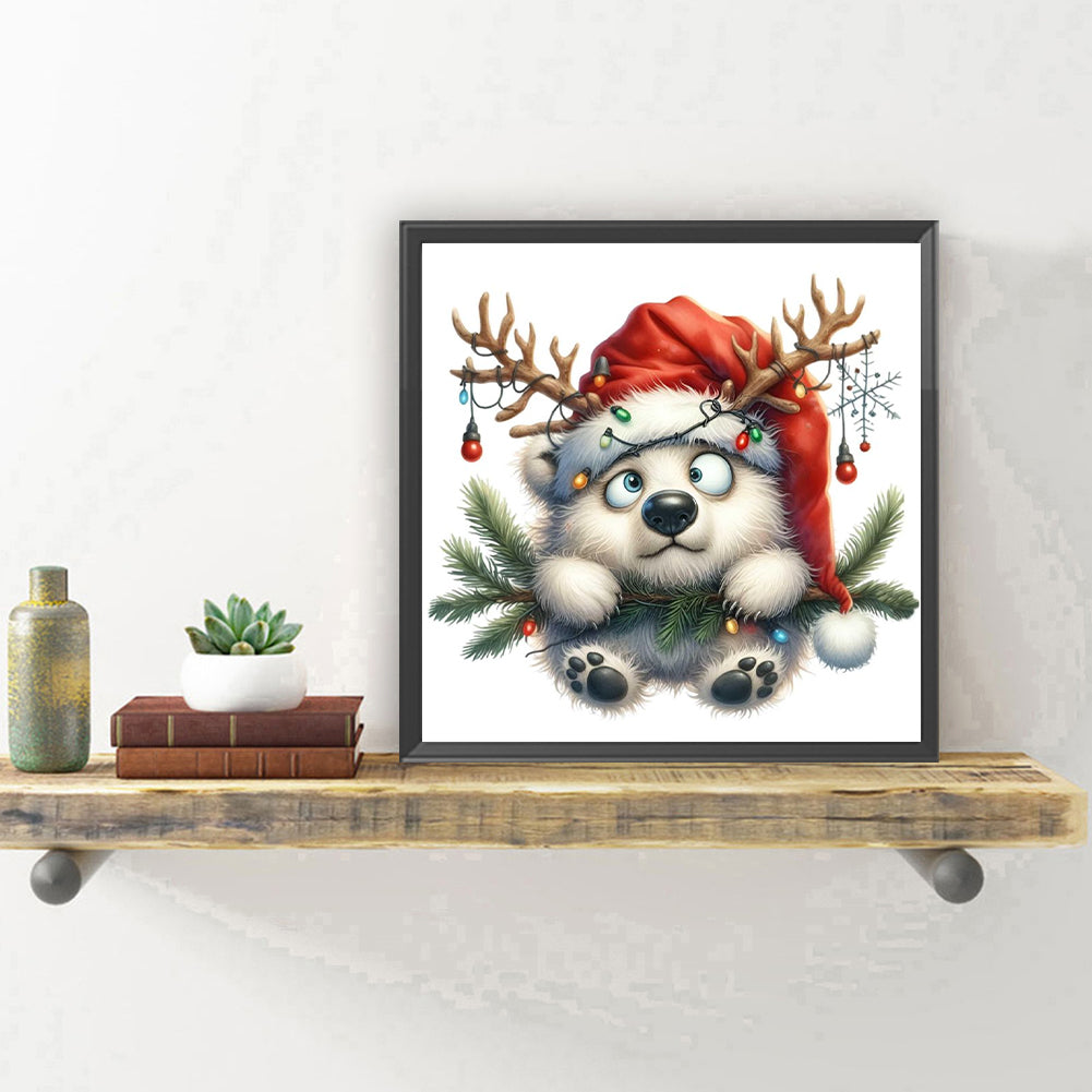 Winter Bear - Full Round Drill Diamond Painting 30*30CM